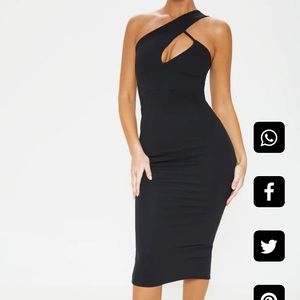 Pretty little thing one shoulder black dress with tags!!!
